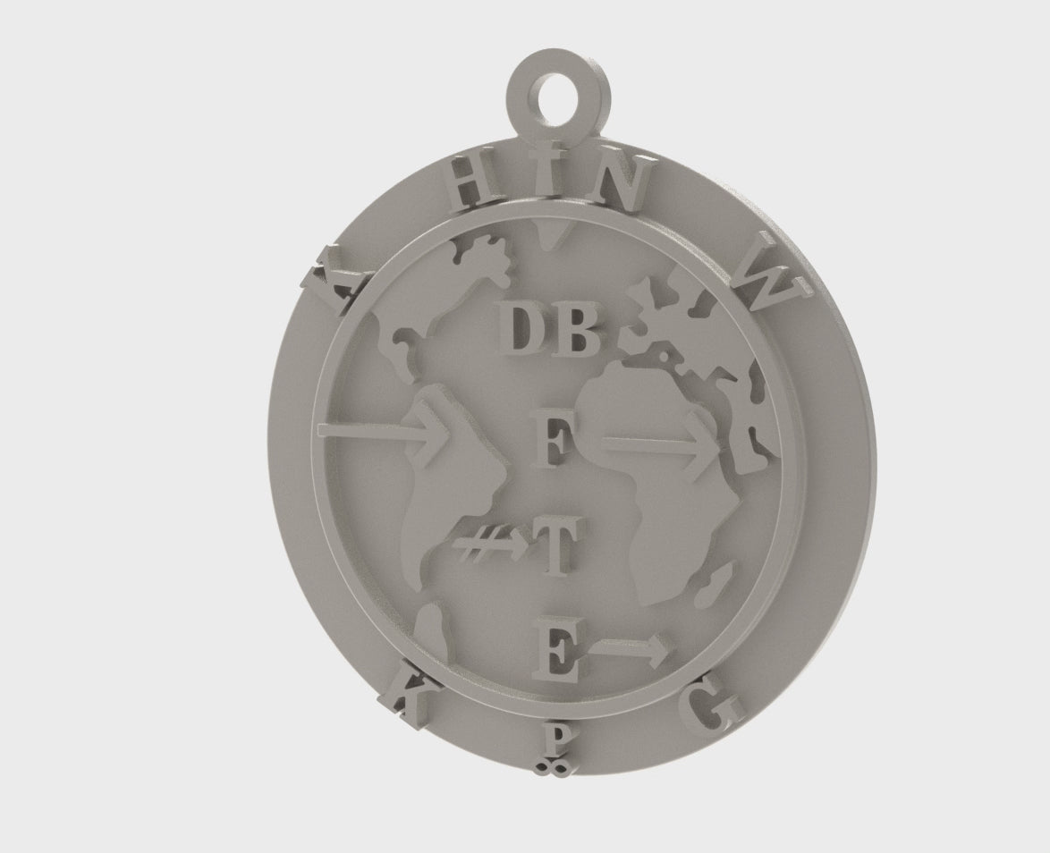 Handcrafted  Lord's Prayer pendant showing intricate 3D engraved text